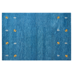 Gabbeh Teppich Wolle blau 140 x 200 cm Kurzflor CALTI