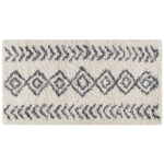 Teppich weiss / grau 80 x 150 cm geometrisches Muster Shaggy AYRUM