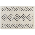 Teppich weiss / grau 160 x 230 cm geometrisches Muster Shaggy AYRUM