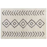 Teppich weiss / grau 200 x 300 cm geometrisches Muster Shaggy AYRUM