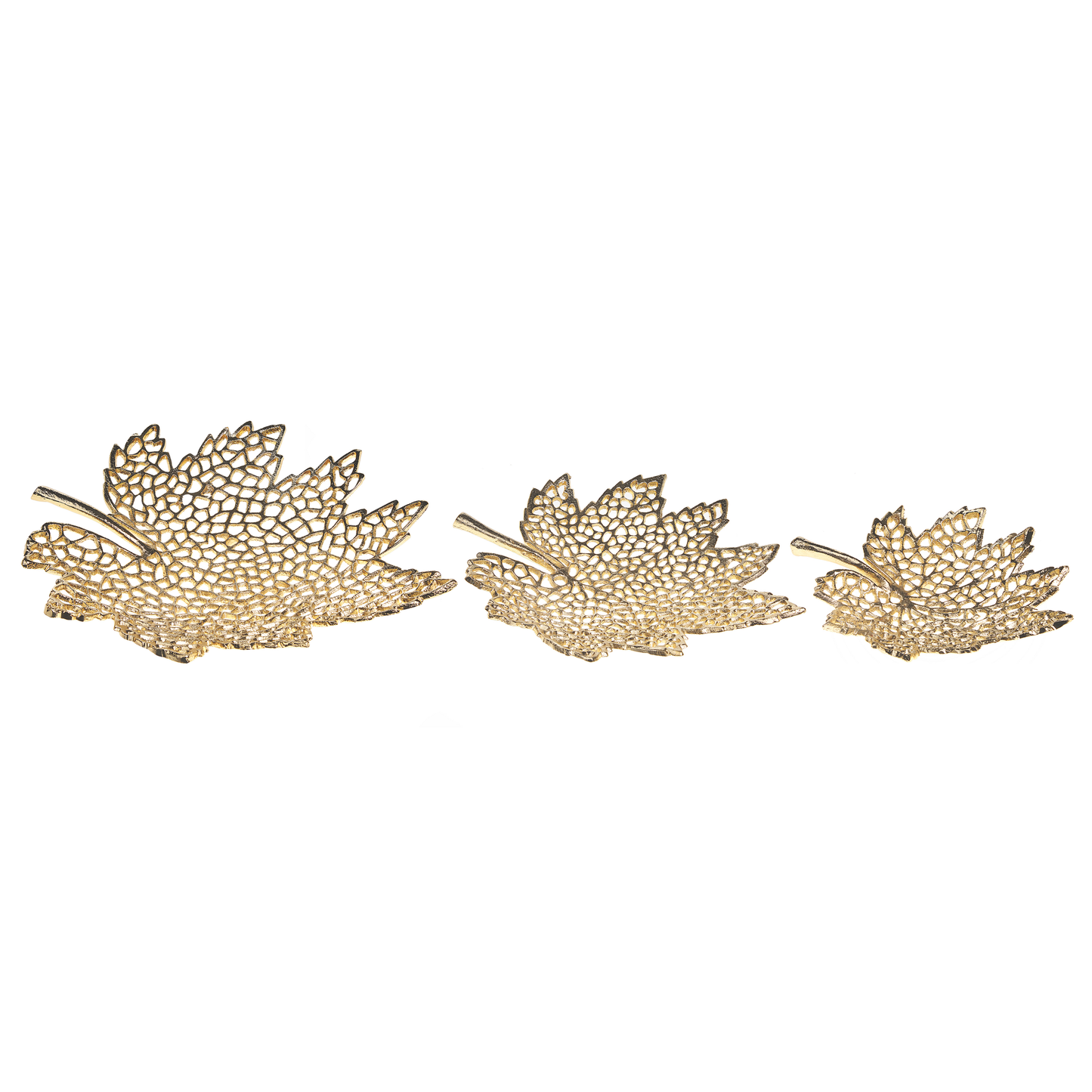 Dekoschale Aluminium gold Ahornblätter 3er Set PEMALI