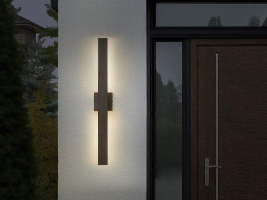Aussenwandleuchte LED Metall schwarz 89 cm rechteckig MELGAM