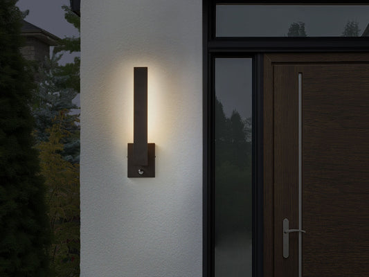 LED Aussenwandleuchte TUMMEL mit Bewegungsmelder Schwarz