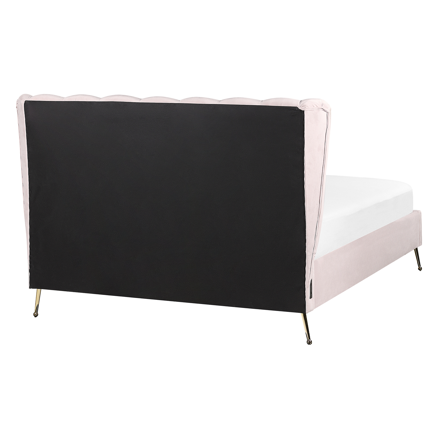 Bett mit Lattenrost Samtstoff MIRIBEL 140 x 200 cm Pastellrosa