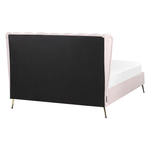Bett mit Lattenrost Samtstoff MIRIBEL 140 x 200 cm Pastellrosa