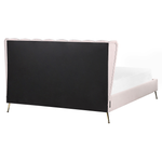 Bett mit Lattenrost Samtstoff MIRIBEL 160 x 200 cm Pastellrosa