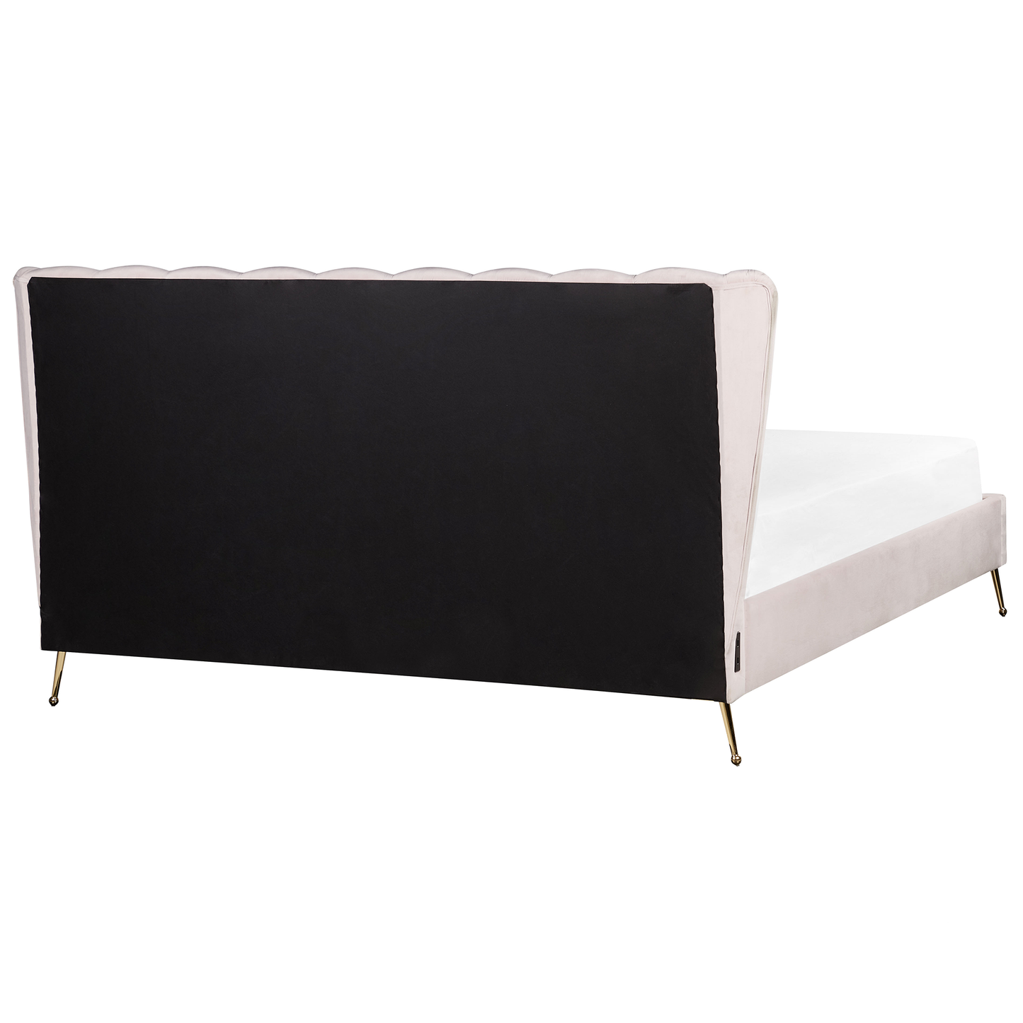 Bett mit Lattenrost Samtstoff MIRIBEL 180 x 200 cm Pastellrosa