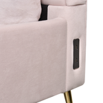 Bett mit Lattenrost Samtstoff MIRIBEL 180 x 200 cm Pastellrosa