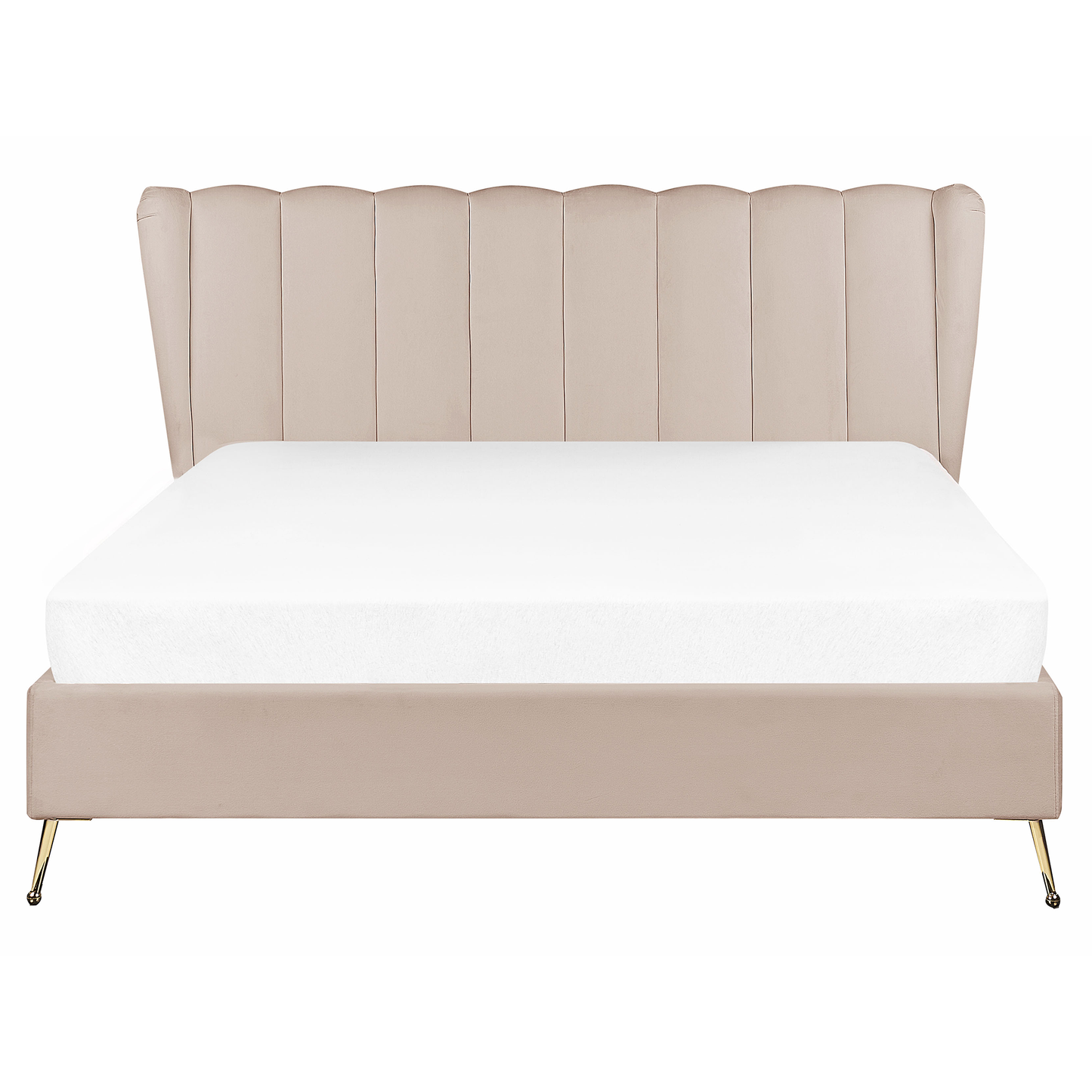 Bett mit Lattenrost Samtstoff MIRIBEL 160 x 200 cm Taupe