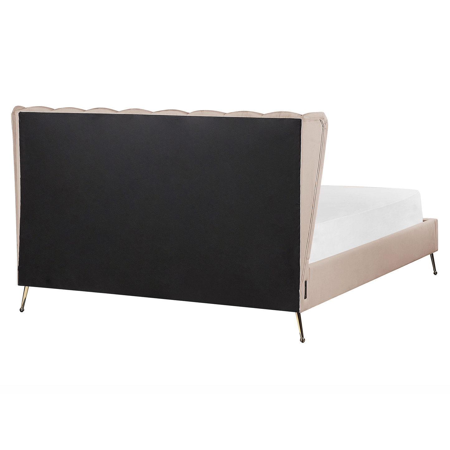 Bett mit Lattenrost Samtstoff MIRIBEL 160 x 200 cm Taupe