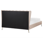 Bett mit Lattenrost Samtstoff MIRIBEL 160 x 200 cm Taupe