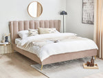 Bett mit Lattenrost Samtstoff MIRIBEL 180 x 200 cm Taupe
