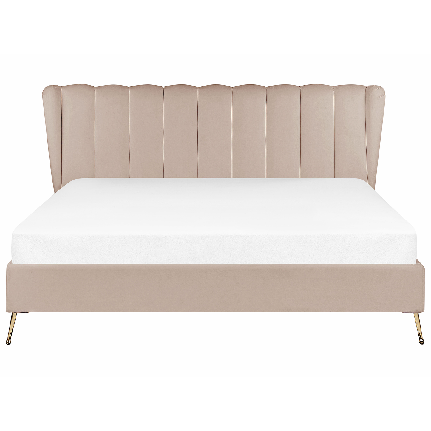 Bett mit Lattenrost Samtstoff MIRIBEL 180 x 200 cm Taupe