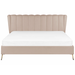 Bett mit Lattenrost Samtstoff MIRIBEL 180 x 200 cm Taupe