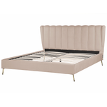 Bett mit Lattenrost Samtstoff MIRIBEL 180 x 200 cm Taupe