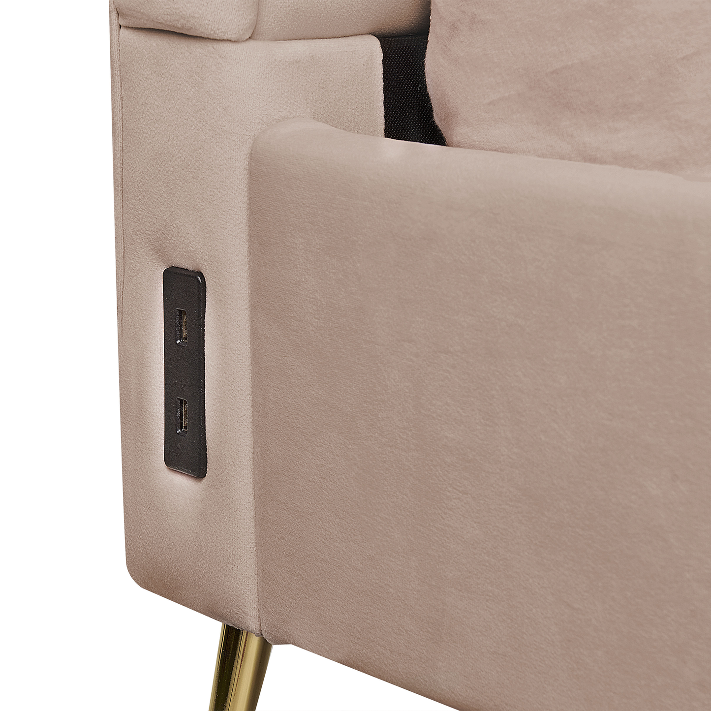 Bett mit Lattenrost Samtstoff MIRIBEL 180 x 200 cm Taupe