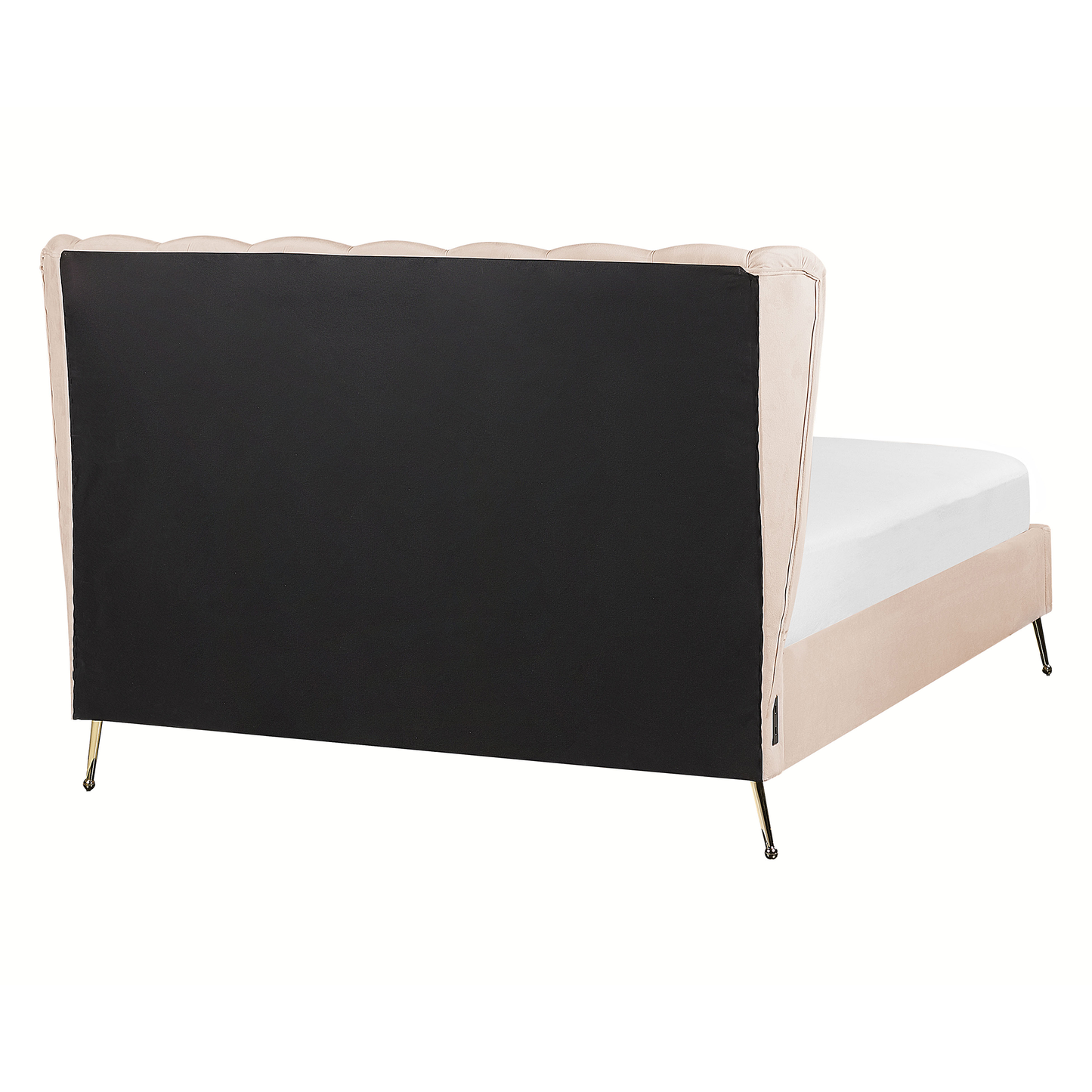 Bett mit Lattenrost Samtstoff MIRIBEL 140 x 200 cm Beige