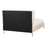 Bett mit Lattenrost Samtstoff MIRIBEL 140 x 200 cm Beige