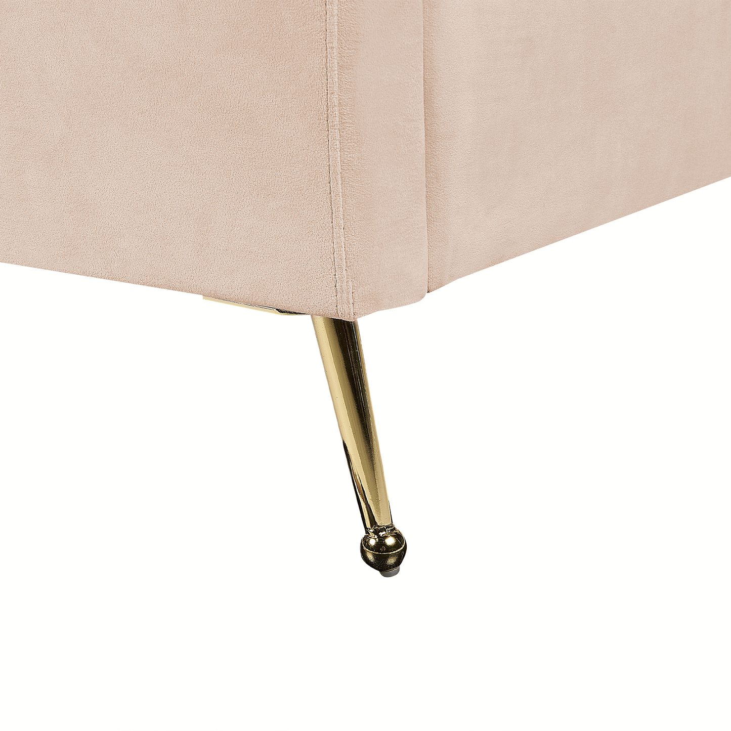 Bett mit Lattenrost Samtstoff MIRIBEL 140 x 200 cm Beige