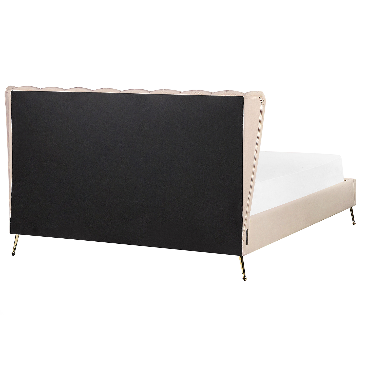 Bett mit Lattenrost Samtstoff MIRIBEL 160 x 200 cm Beige