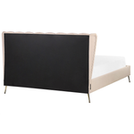 Bett mit Lattenrost Samtstoff MIRIBEL 160 x 200 cm Beige