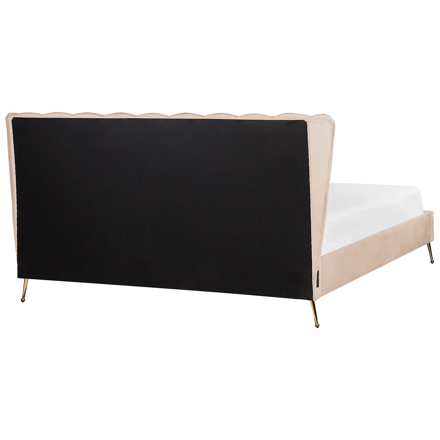 Bett mit Lattenrost Samtstoff MIRIBEL 180 x 200 cm Beige