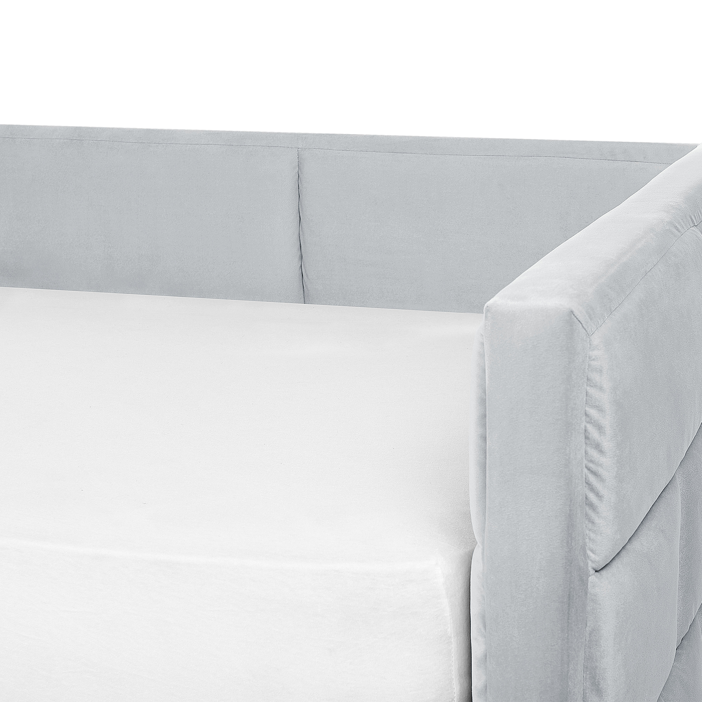 Ausziehbett Samtstoff CHAVONNE 90 x 200 cm Hellgrau
