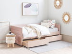 Tagesbett mit Stauraum Samtstoff MARRAY 90 x 200 cm Pastellrosa