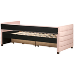Tagesbett mit Stauraum Samtstoff MARRAY 90 x 200 cm Pastellrosa