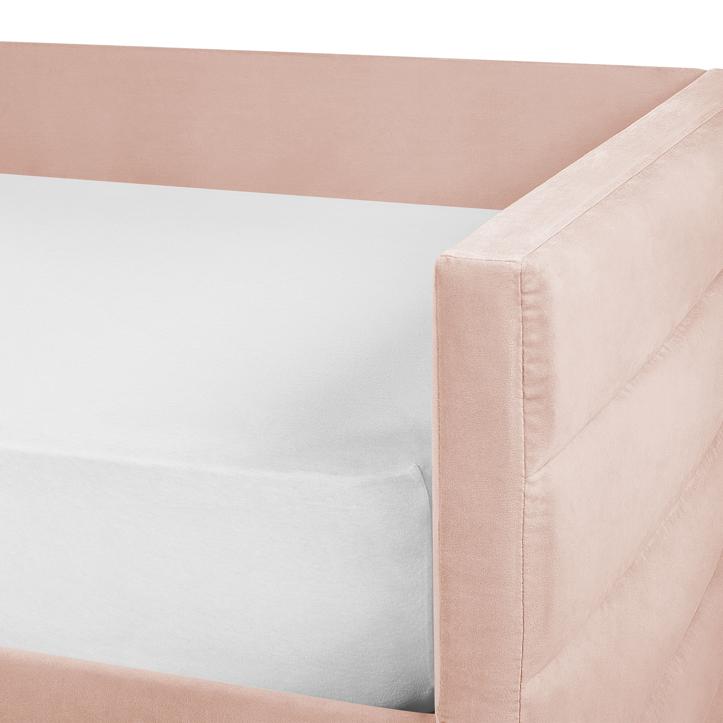 Tagesbett mit Stauraum Samtstoff MARRAY 90 x 200 cm Pastellrosa