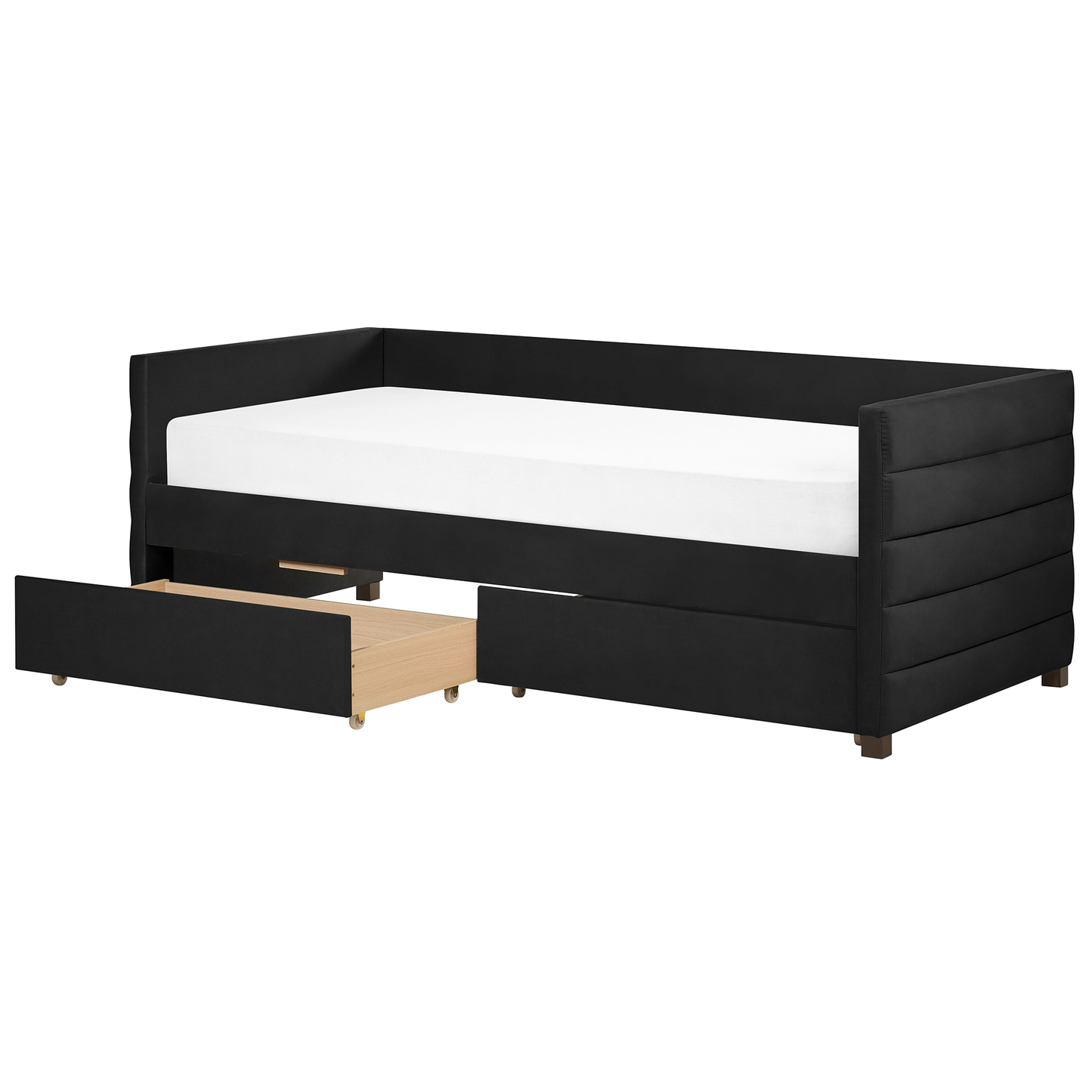 Tagesbett mit Stauraum Samtstoff MARRAY 90 x 200 cm Schwarz