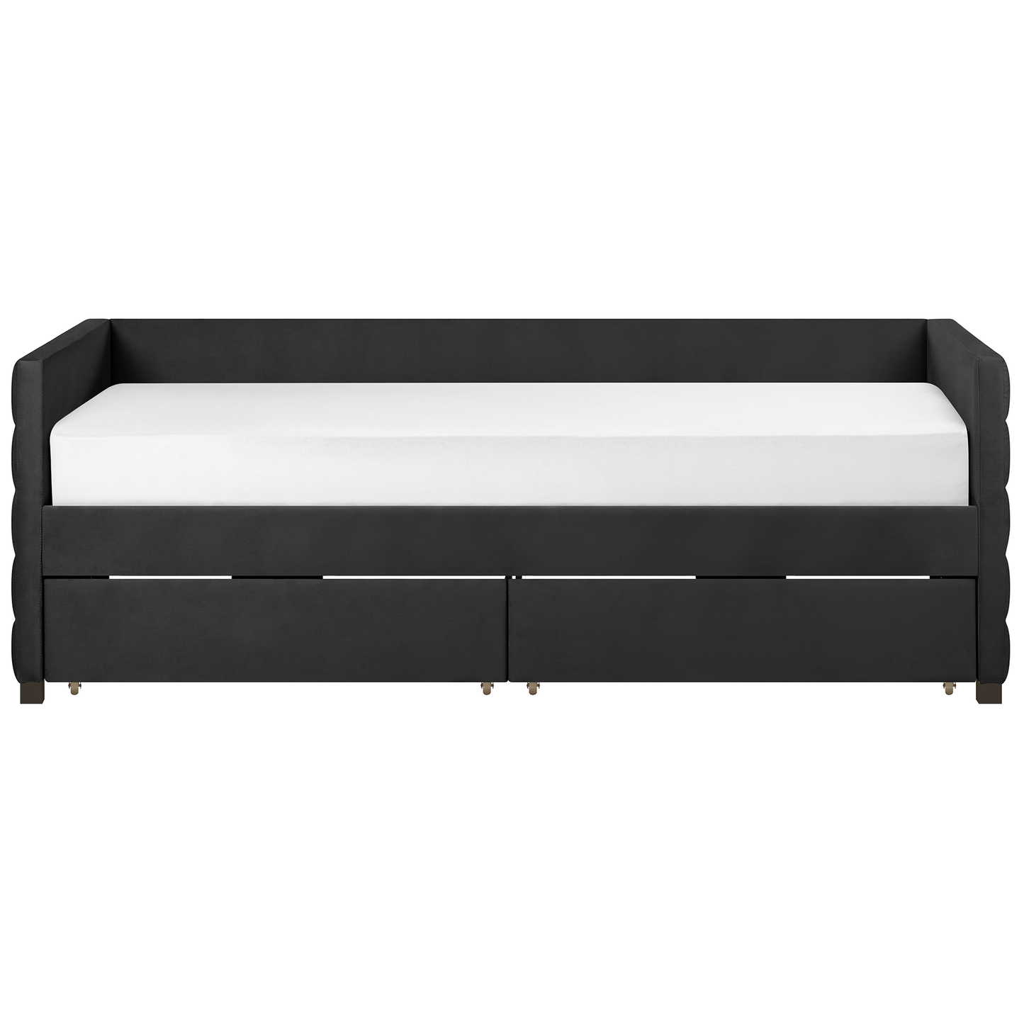 Tagesbett mit Stauraum Samtstoff MARRAY 90 x 200 cm Schwarz