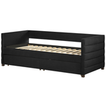 Tagesbett mit Stauraum Samtstoff MARRAY 90 x 200 cm Schwarz