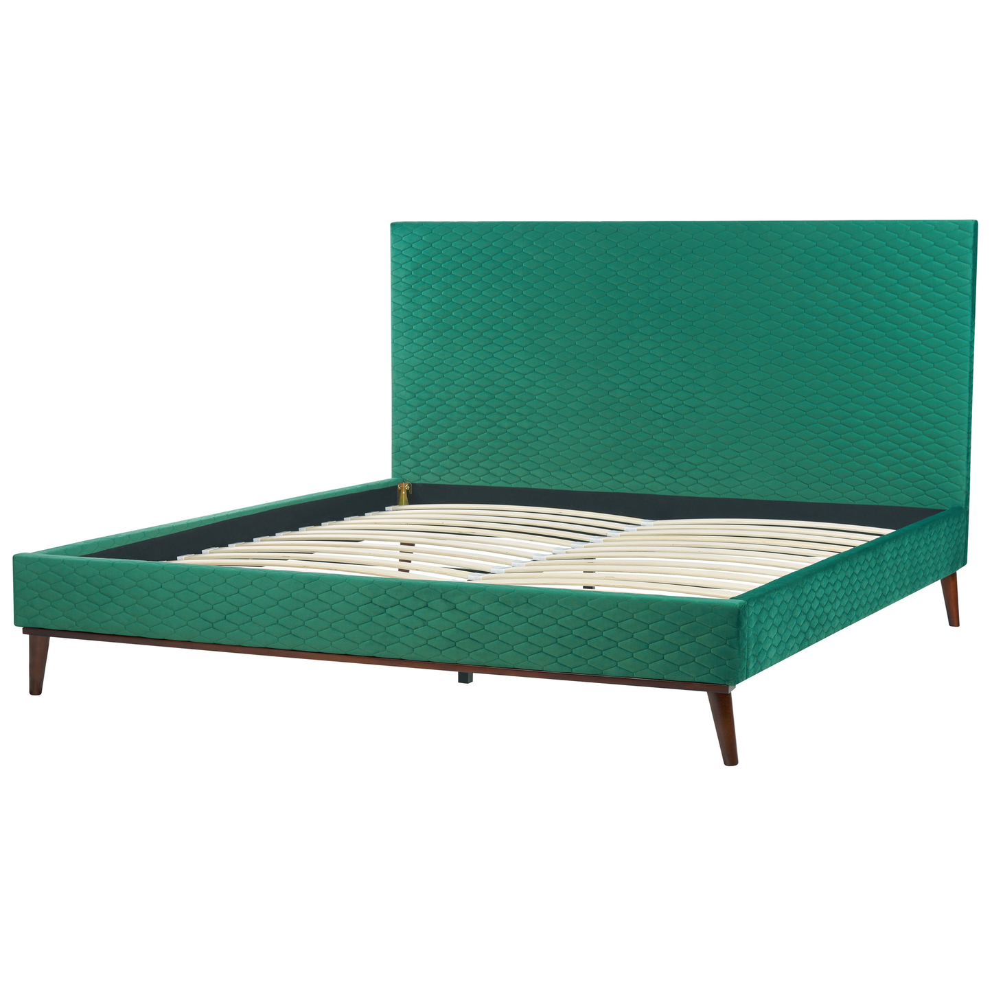 Bett mit Lattenrost Samtstoff BAYONNE 180 x 200 cm Grün
