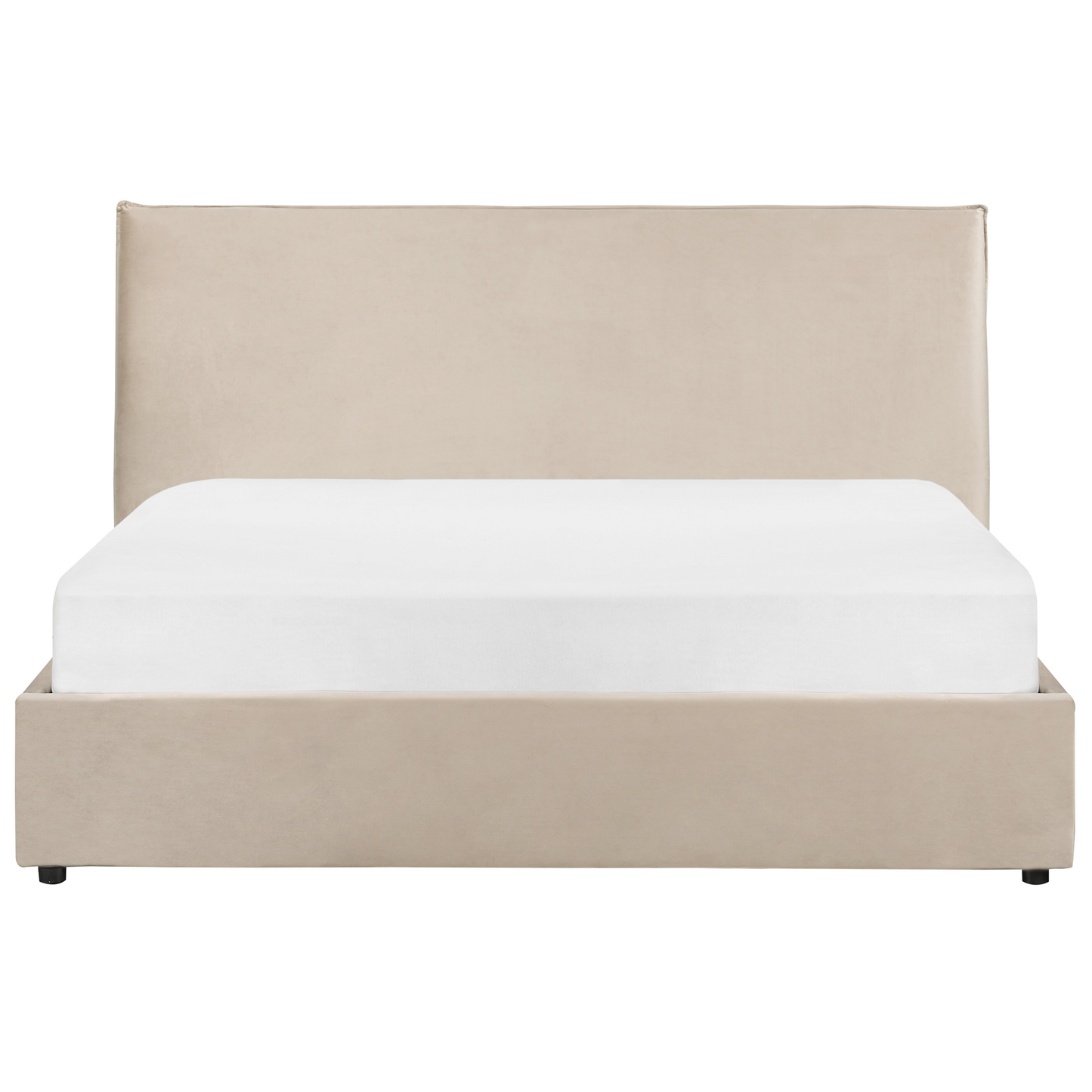 Bett mit Stauraum Samtstoff LAVAUR 160 x 200 cm Taupe