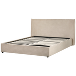 Bett mit Stauraum Samtstoff LAVAUR 160 x 200 cm Taupe