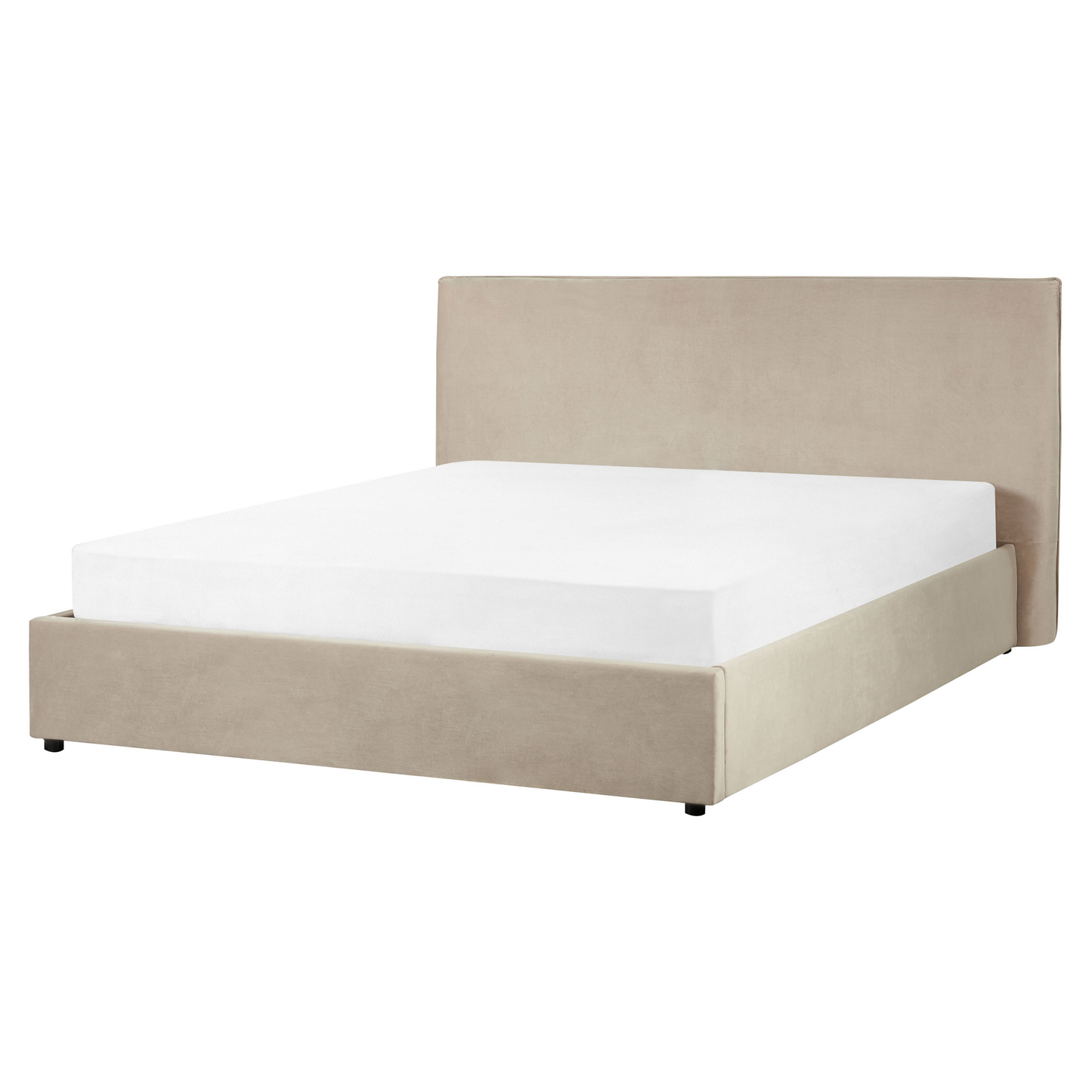 Bett mit Stauraum Samtstoff LAVAUR 160 x 200 cm Taupe