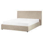 Bett mit Stauraum Samtstoff LAVAUR 160 x 200 cm Taupe