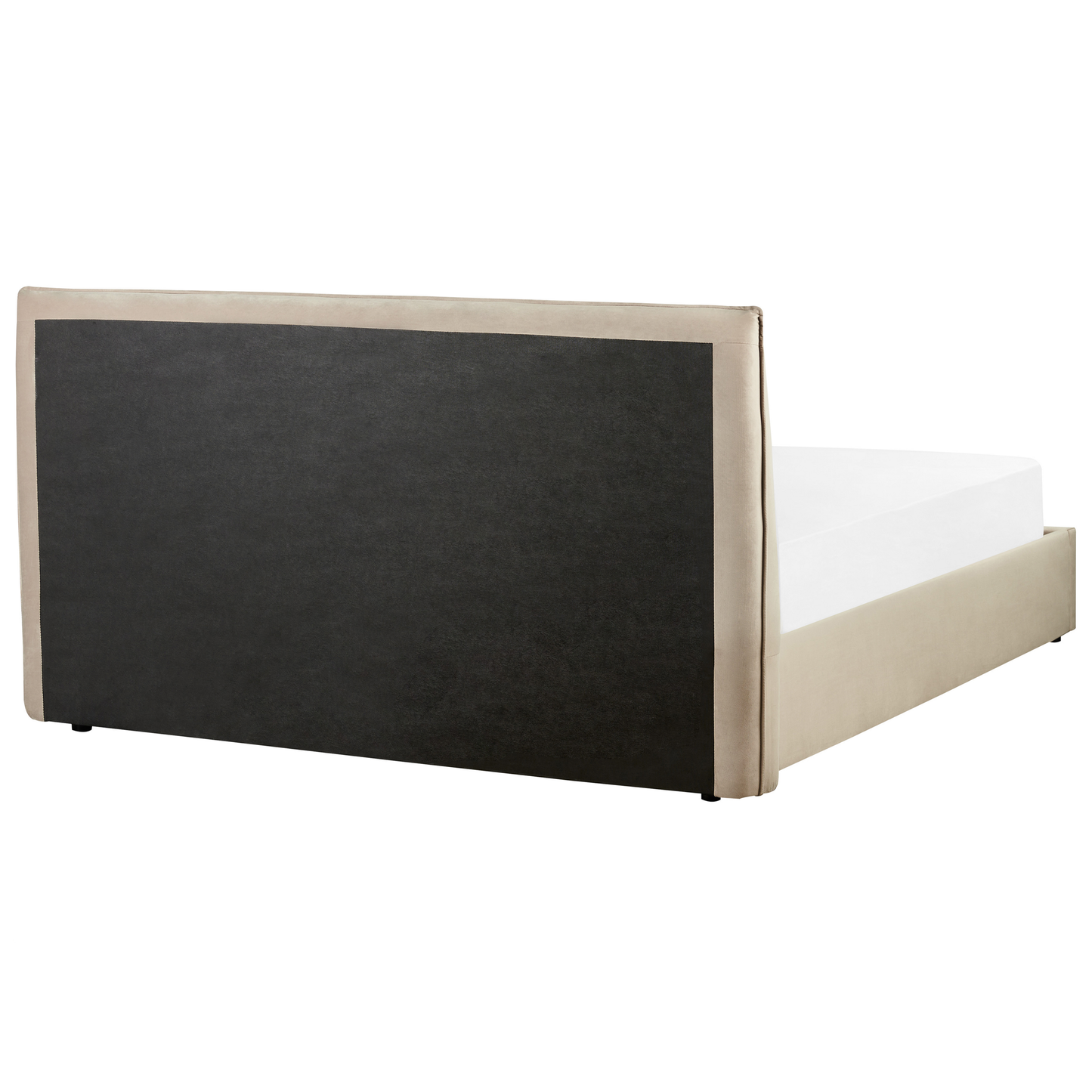 Bett mit Stauraum Samtstoff LAVAUR 160 x 200 cm Taupe