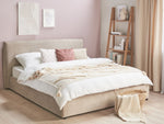 Bett mit Stauraum Samtstoff LAVAUR 180 x 200 cm Taupe