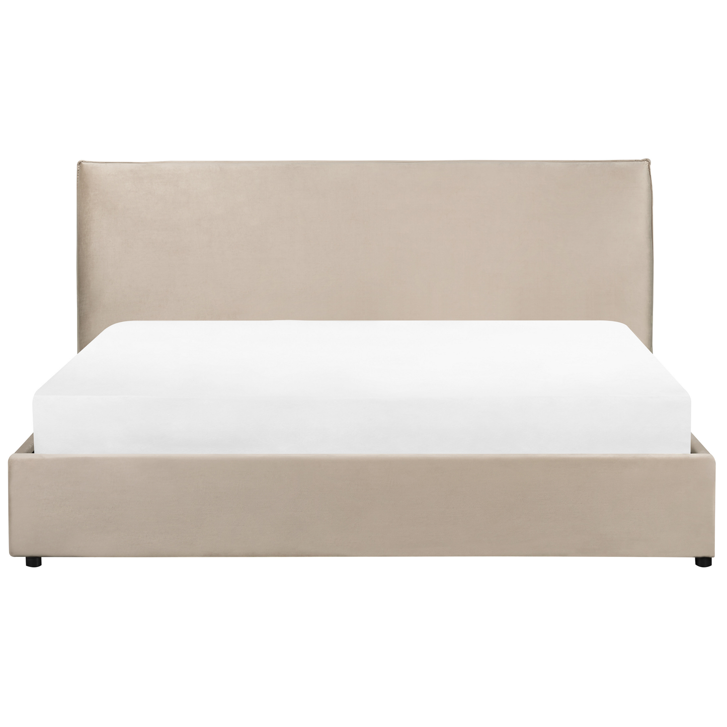 Bett mit Stauraum Samtstoff LAVAUR 180 x 200 cm Taupe