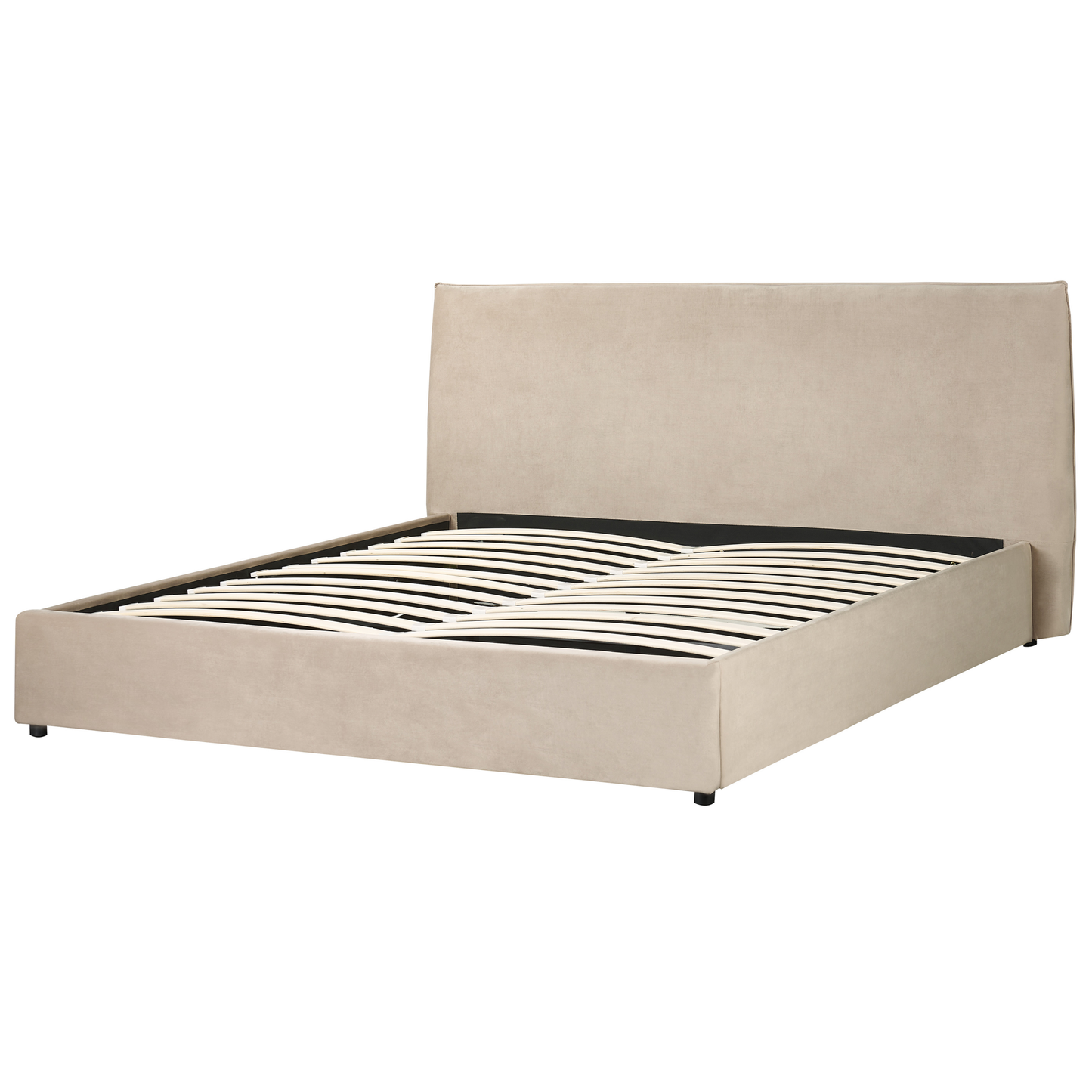 Bett mit Stauraum Samtstoff LAVAUR 180 x 200 cm Taupe