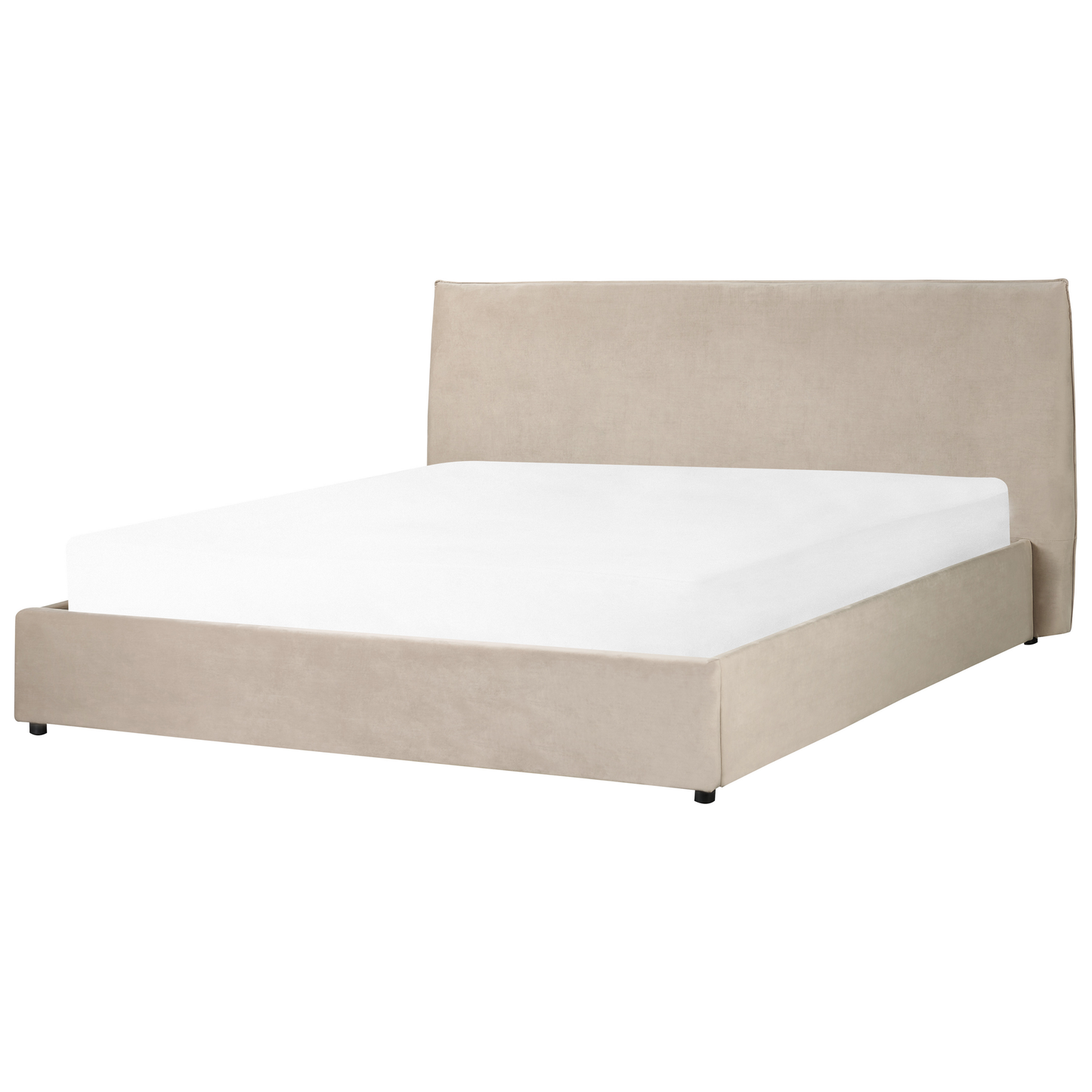 Bett mit Stauraum Samtstoff LAVAUR 180 x 200 cm Taupe