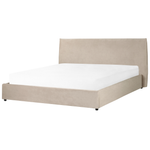Bett mit Stauraum Samtstoff LAVAUR 180 x 200 cm Taupe