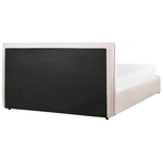 Bett mit Stauraum Samtstoff LAVAUR 160 x 200 cm Cremeweiss