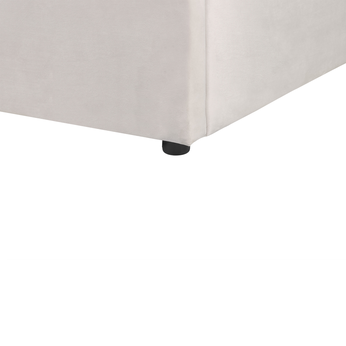 Bett mit Stauraum Samtstoff LAVAUR 160 x 200 cm Cremeweiss