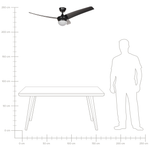 Deckenventilator mit Licht JIBOA mit Fernbedienung Schwarz