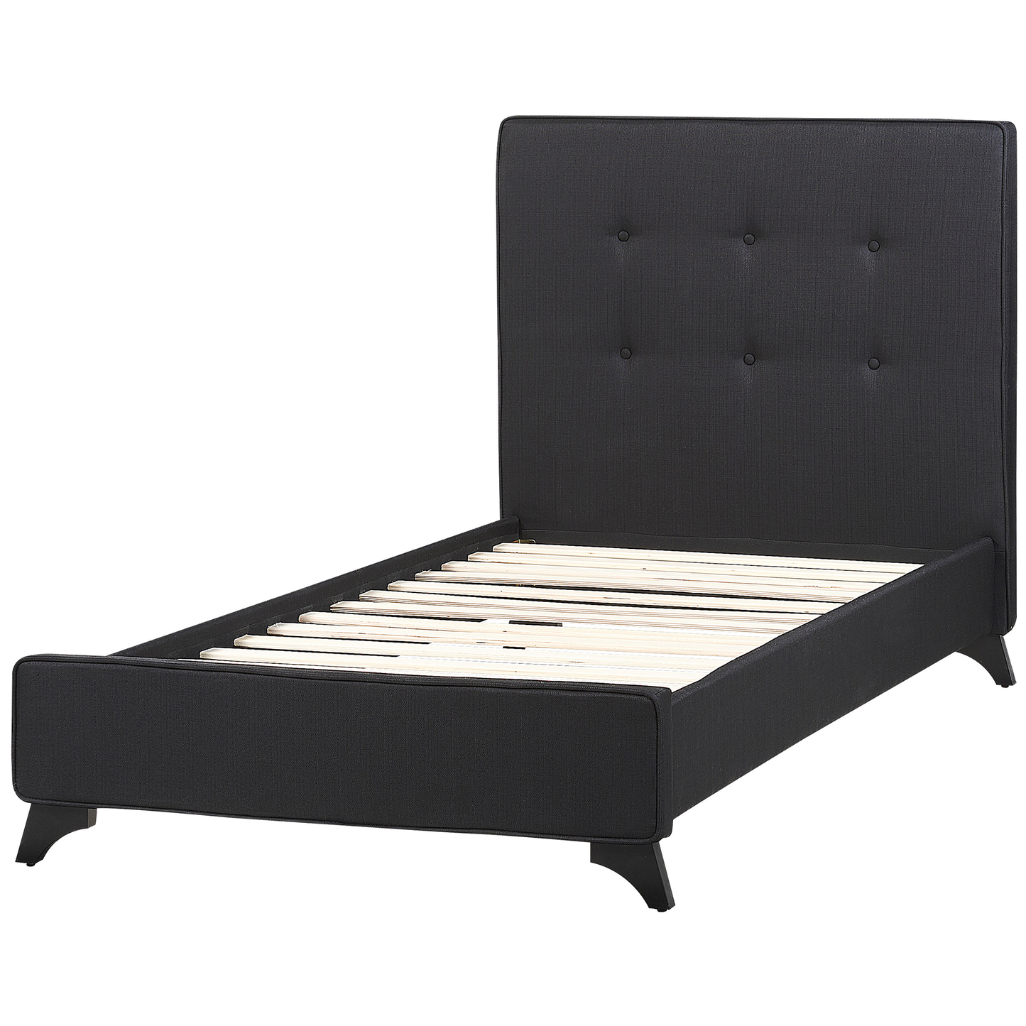 Bett mit Lattenrost Stoff AMBASSADOR 90 x 200 cm Schwarz
