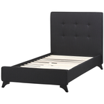 Bett mit Lattenrost Stoff AMBASSADOR 90 x 200 cm Schwarz