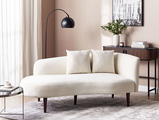Chaiselongue Samtstoff creme rechtsseitig CHAUMONT